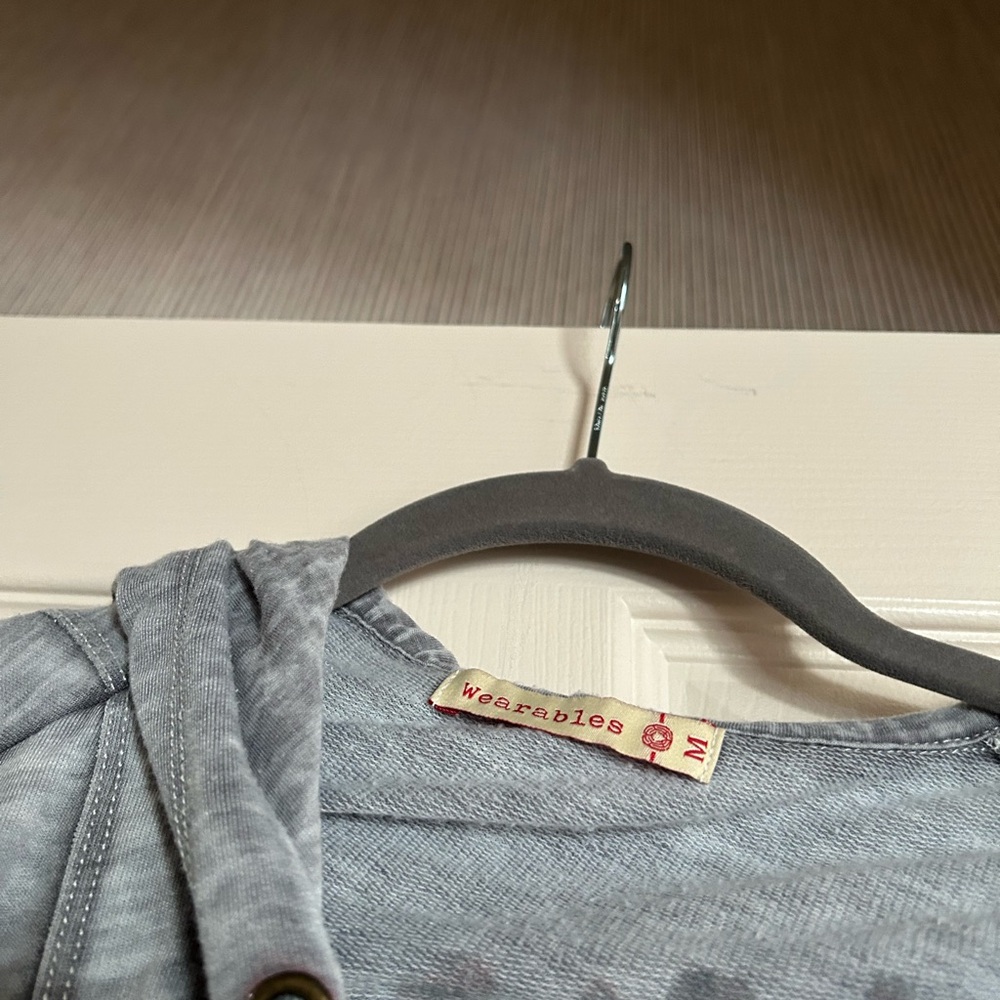 XCVI Wearables Gray Hooded Jacket/Topper - Picture 3 of 3
